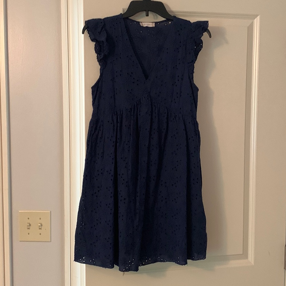 Altar’d State navy blue, fully lined eyelet dress